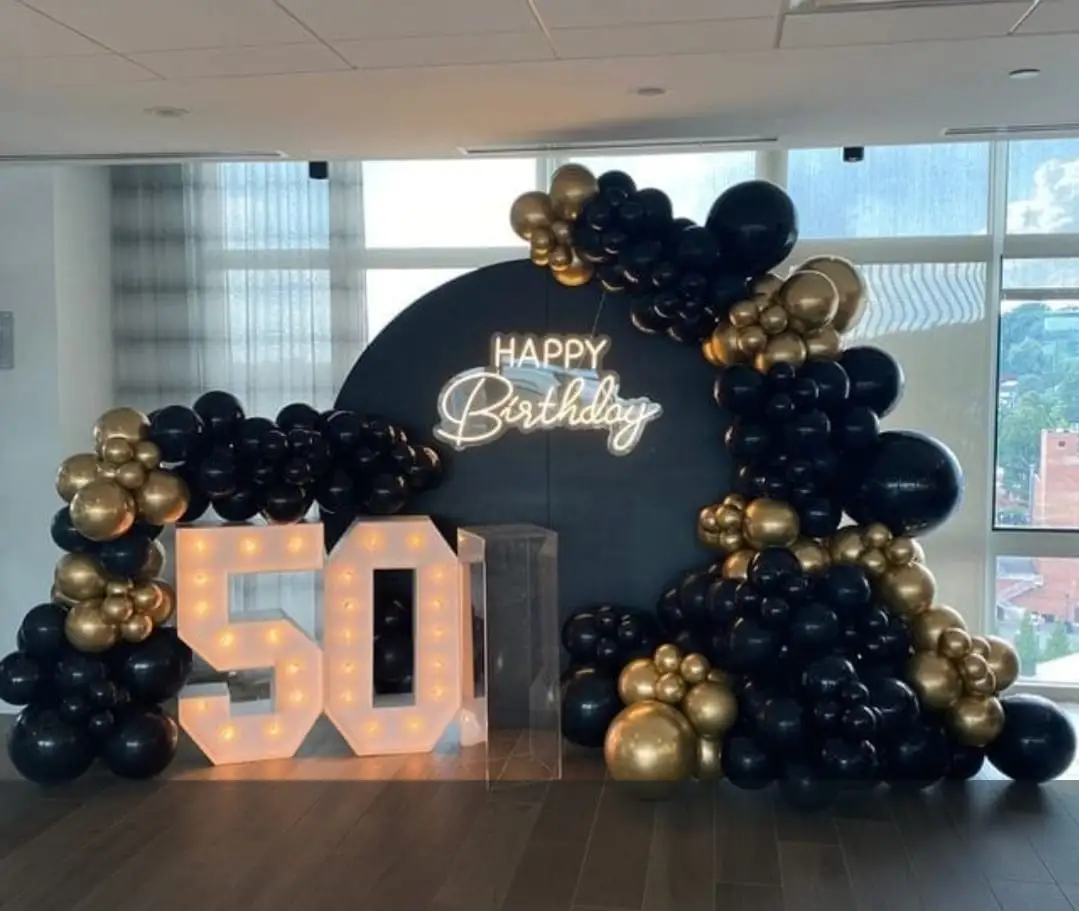 Birthday Decor Golden And Blue Theme